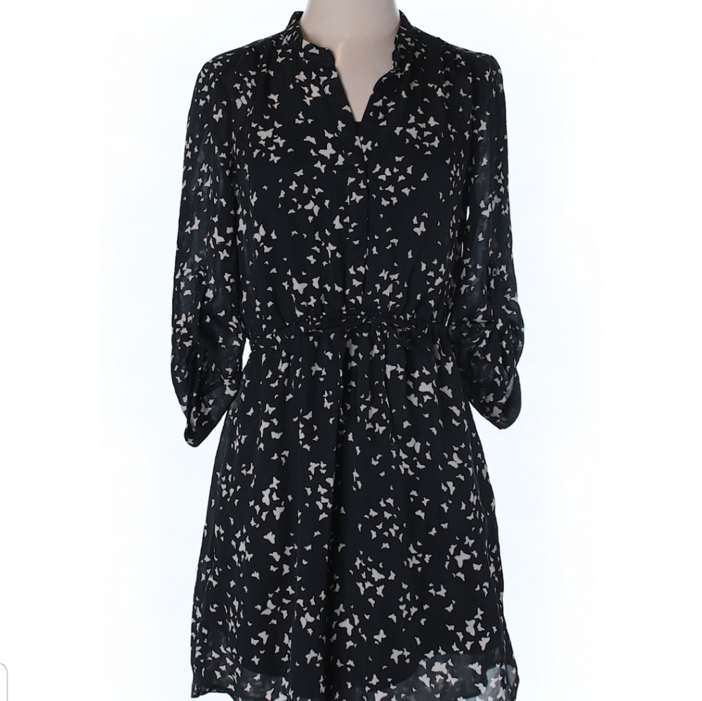 👗👗LC Lauren Conrad Sheer Casual Black Dress